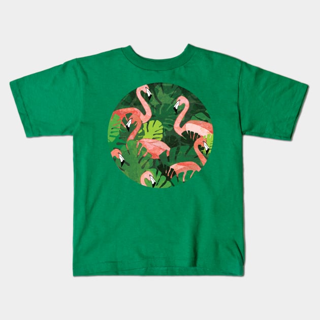 Flamingos Kids T-Shirt by KatherineBlowerDesigns